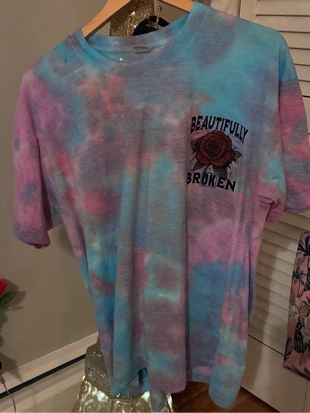 Beautifully Broken Tie-Dye Short Sleeve Tee - Pink & Blue